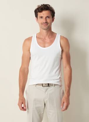 Débardeur coupe droite sans manche blanc HANRO homme
