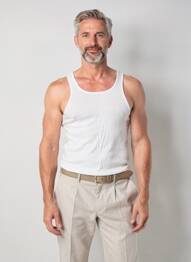 Débardeur coupe cintrée sans manche blanc ABERCROMBIE & FITCH homme