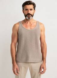 Débardeur coupe droite sans manche marron ZARA homme