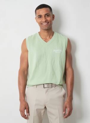 Pull manches courtes vert SPORTY & RICH homme