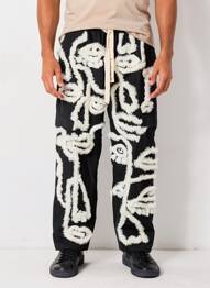 Pantalon droit taille normale taille normale noir MAISON LES ENERVES homme
