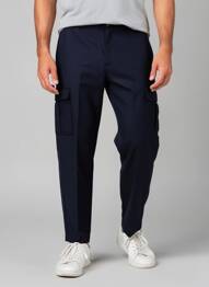 Pantalon cargo poches taille normale bleu MAISON STANDARS homme