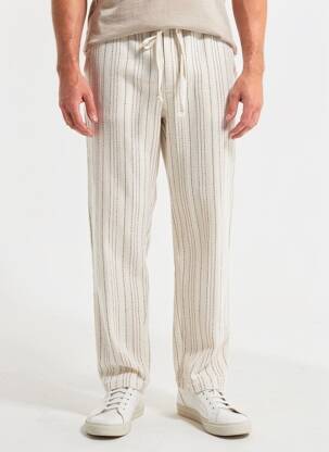 Pantalon droit taille normale taille normale beige ZARA homme