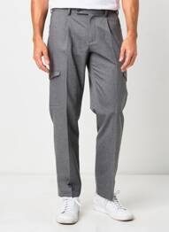 Pantalon droit tissage chiné taille normale gris BOGGI MILANO homme