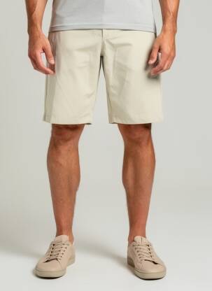 Short tissage popeline taille normale beige AERTH homme