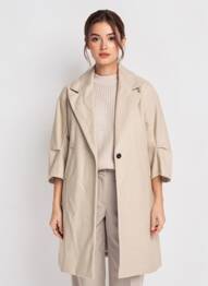 Manteau long coupe droite sans capuche beige ZARA femme
