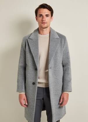 Manteau long manches longues sans capuche gris SOLID homme