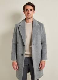 Manteau long poches sans capuche gris SOLID homme