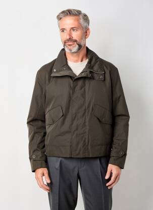 Blouson fermeture zippée sous rabat pressionné gris H&M homme