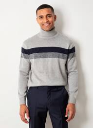Pull col roulé manches longues manches longues gris BOGGI MILANO homme