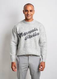 Pull col rond manches longues gris MAUVAIS homme