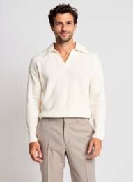 Pull col camionneur manches longues beige H&M homme