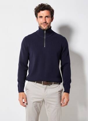Pull manches longues manches longues bleu OCTOBRE homme