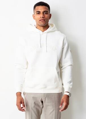 Sweat-shirt à capuche poches manches longues blanc CELIO homme