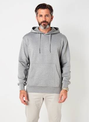 Sweat-shirt à capuche poches manches longues gris SANDRO homme