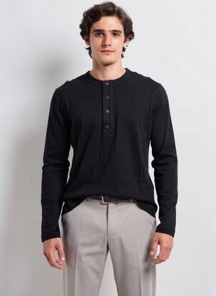 T-shirt coupe cintrée manches longues noir H&M homme