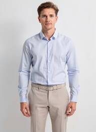 Chemise manches longues coupe cintrée bleu CELIO homme