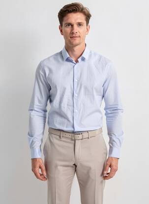 Chemise manches longues coupe cintrée bleu CELIO homme