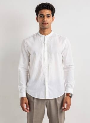 Chemise manches longues coupe droite blanc SANS MARQUE homme