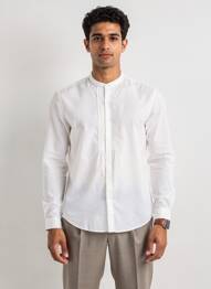 Chemise manches longues coupe droite blanc SANS MARQUE homme