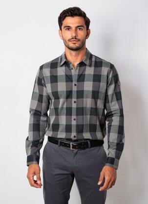 Chemise manches longues imprimé fantaisie gris MONCLER homme
