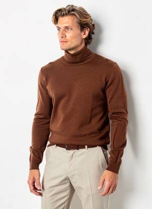 Pull manches longues manches longues marron MASSIMO DUTTI homme