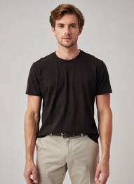 T-shirt coupe droite manches courtes noir DANIEL HECHTER homme