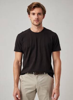T-shirt coupe droite manches courtes noir DANIEL HECHTER homme