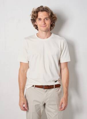 T-shirt coupe droite manches courtes beige NIKE homme
