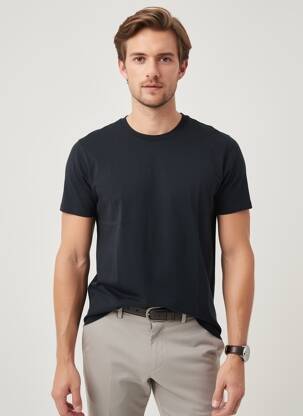 T-shirt coupe droite manches courtes noir INSIMA homme