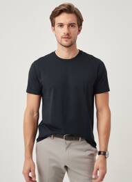 T-shirt coupe droite manches courtes noir INSIMA homme