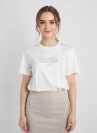 T-shirt coupe droite manches courtes blanc MAJESTIC FILATURES femme