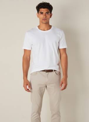 T-shirt coupe droite manches courtes blanc HARMONY homme