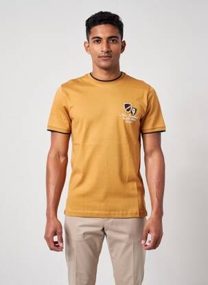 T-shirt broderie manches courtes beige CAMBERABERO homme