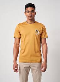T-shirt broderie manches courtes beige CAMBERABERO homme