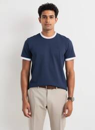 T-shirt coupe cintrée manches courtes bleu CAMBERABERO homme