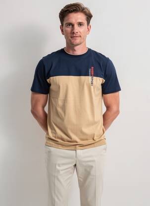 T-shirt coupe cintrée manches courtes bleu CAMBERABERO homme