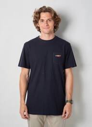 T-shirt broderie manches courtes bleu CAMBERABERO homme