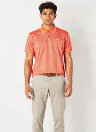 Polo tissage chiné manches courtes orange CAMBERABERO homme