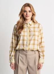 Chemisier tissage crêpe manches longues beige MUSY MUSE femme