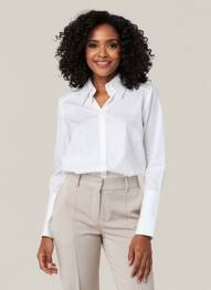 Chemisier coupe cintrée manches longues blanc HANA SAN femme