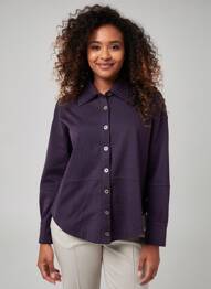 Chemisier coupe droite manches longues violet HANA SAN femme