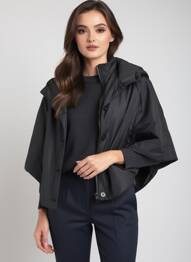 Doudoune poches a capuche noir HANA SAN femme