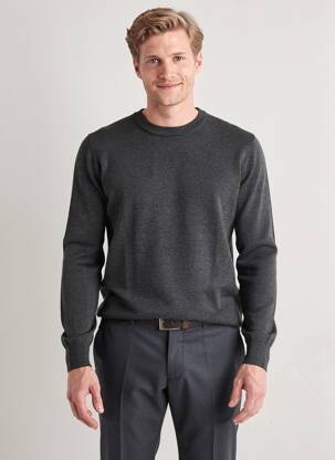Pull tissage chiné manches longues gris FRILIVIN homme