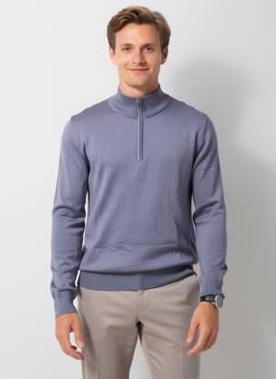 Pull stretch manches longues bleu FRILIVIN homme