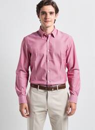 Chemise manches longues coupe cintrée rouge CAMBERABERO homme