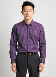 Chemise manches longues coupe cintrée violet CAMBERABERO homme