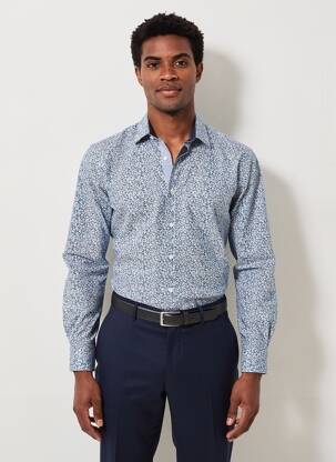 Chemise manches longues imprimé fleurs bleu CAMBERABERO homme