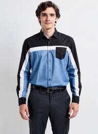 Chemise manches longues poches noir CAMBERABERO homme
