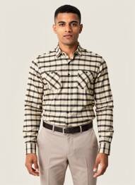 Chemise manches longues poches beige CAMBERABERO homme